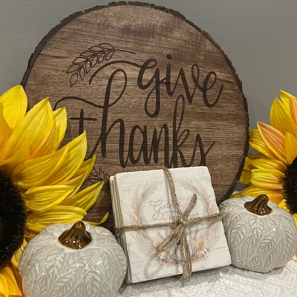 Pumpkin Fall Drink Coasters “Gather Together” fall decor - Picture 1 of 8